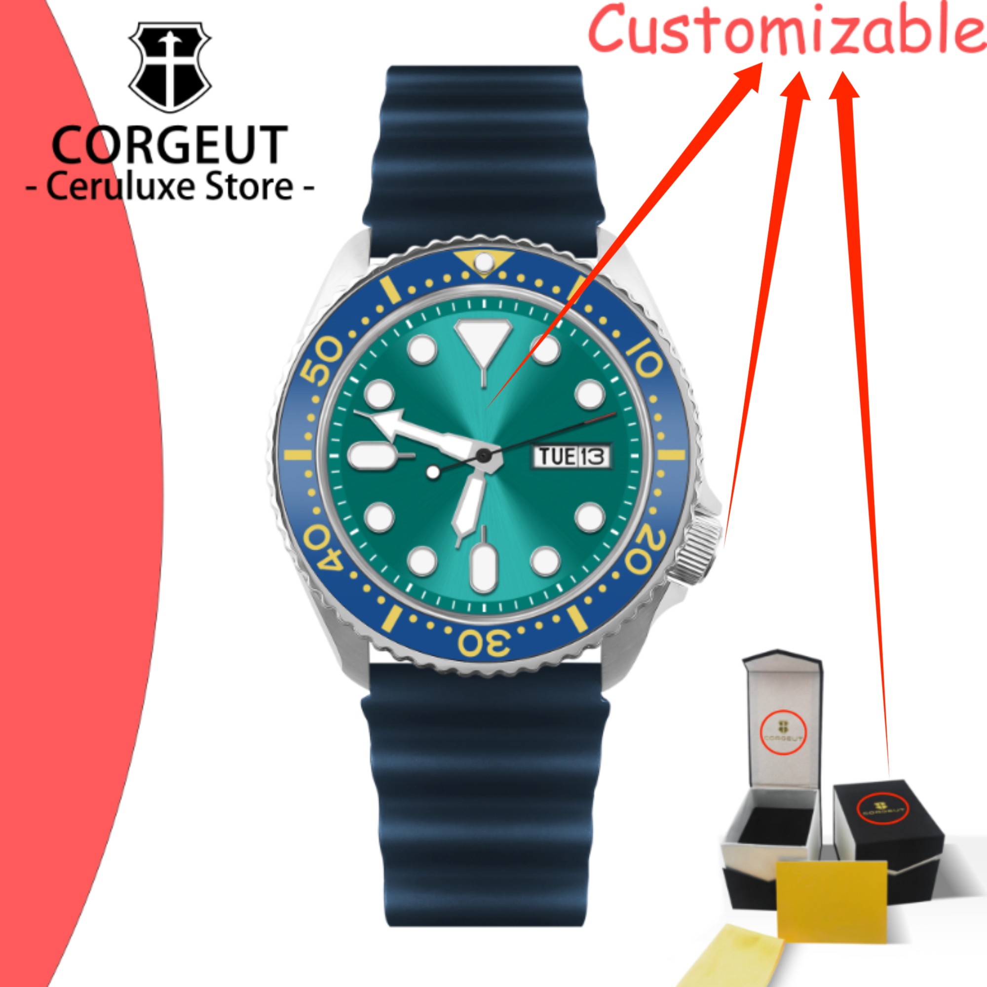 Vintage Watch Crystal - 커스텀 로고 빈티지 다이버 시계, 기계식