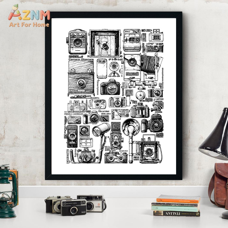 Collectible Vintage Cameras - AZNM 빈티지 카메라 컬렉션 캔버스 벽