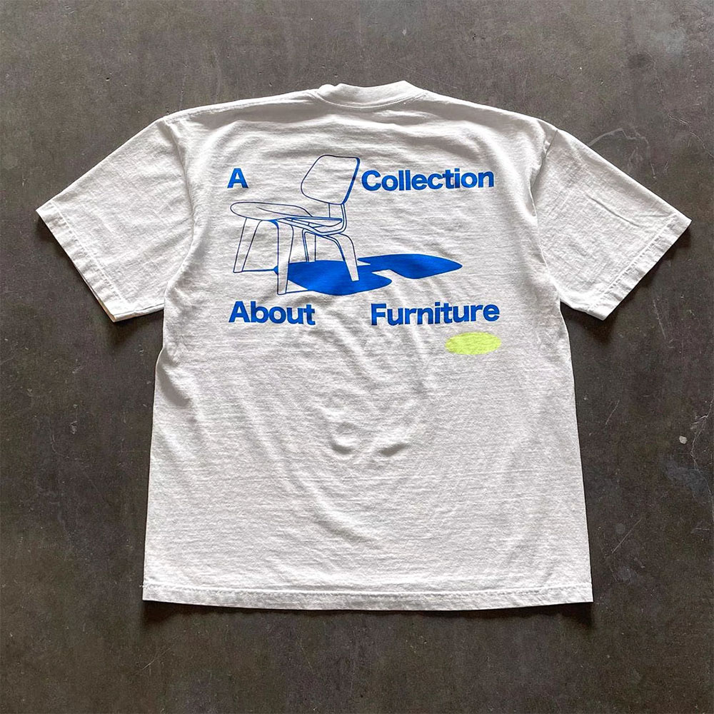 Collectible Vintage T Shirts - 남녀공용 빈티지 의자 프린트 티셔츠, 흰색