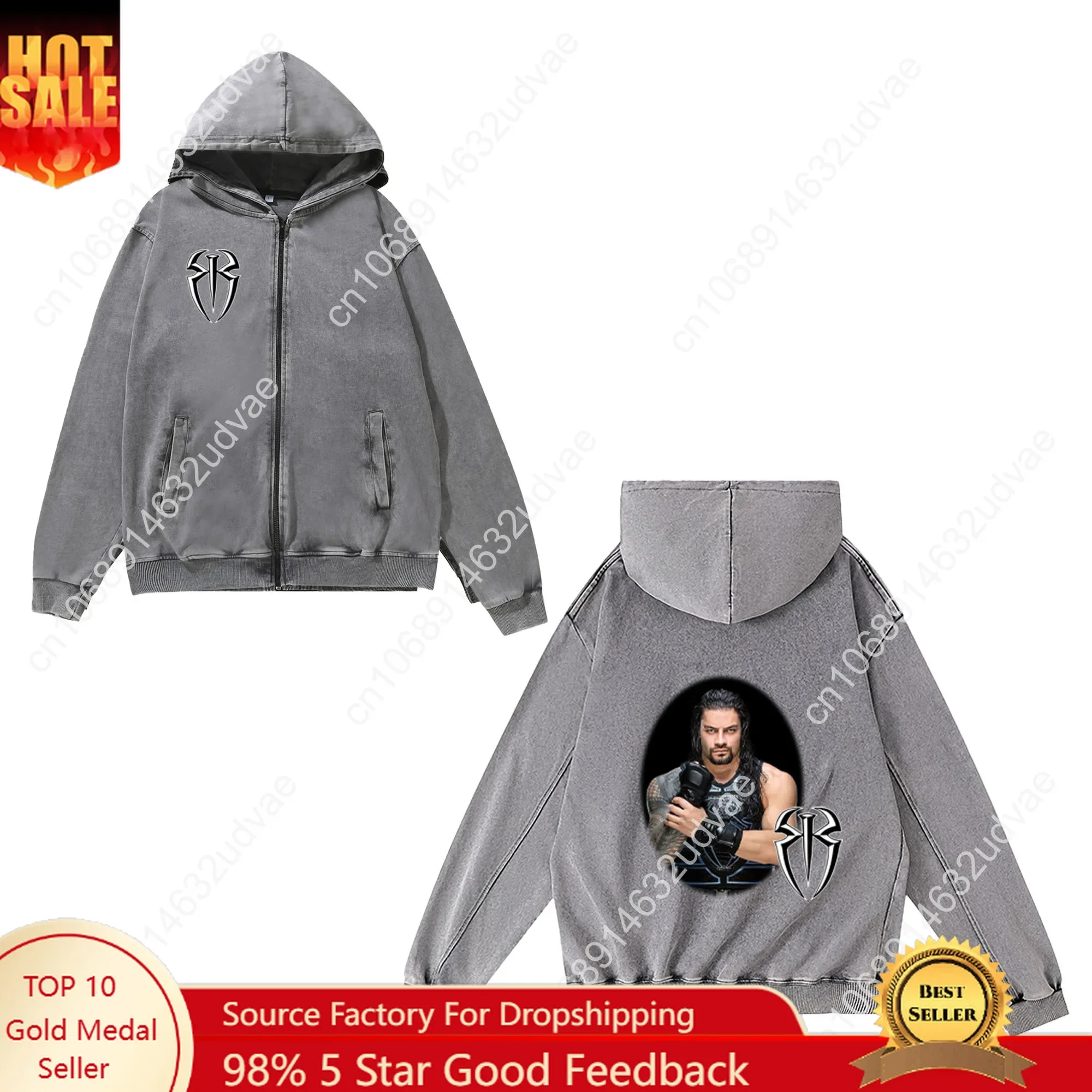 Vintage Zip Hoodie - 로만 레인즈 지퍼 스웨트셔츠 남성 여성