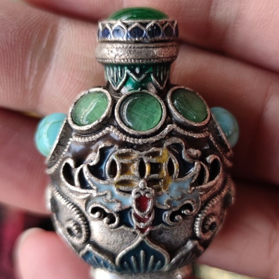 빈티지 카이로존느 청동 스너프 병, 미니 휴대용 스너프 - Vintage Collectible Bottles 리뷰 및 가격