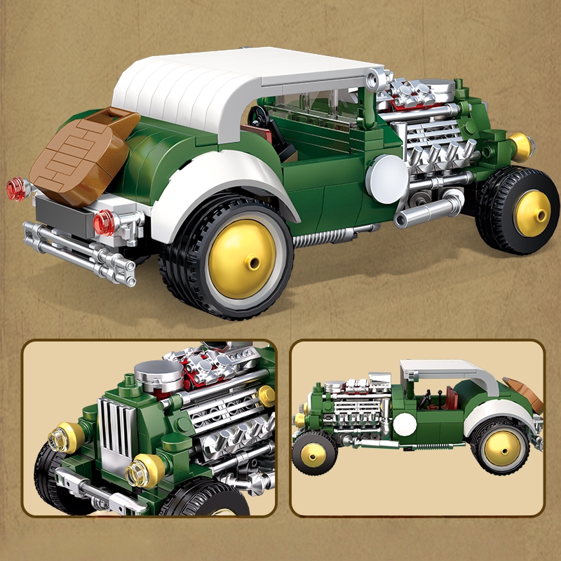 레트로 빈티지 자동차 블록 세트, 차량 블록 모델 장식 - Vintage Collectible Cars 리뷰 및 가격