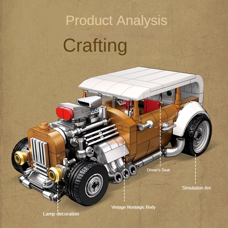 레트로 빈티지 자동차 블록 세트, 차량 블록 모델 장식 - Vintage Collectible Cars 리뷰 및 가격
