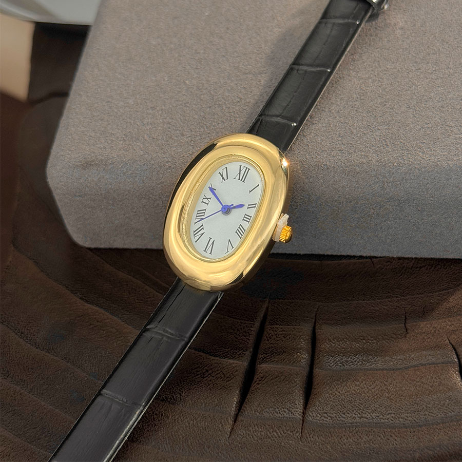 여성용 신상 타원형 욕조 모양 벨트 쿼츠 시계 우아한  - Vintage Watch Crystal 리뷰 및 가격