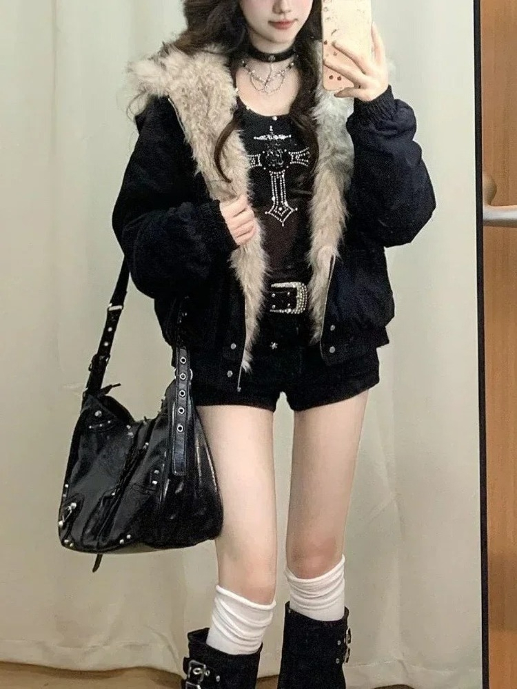 Y2k 고딕 빈티지 블랙 지퍼 업 후드티 여성 2000 - Vintage Zip Hoodie 리뷰 및 가격