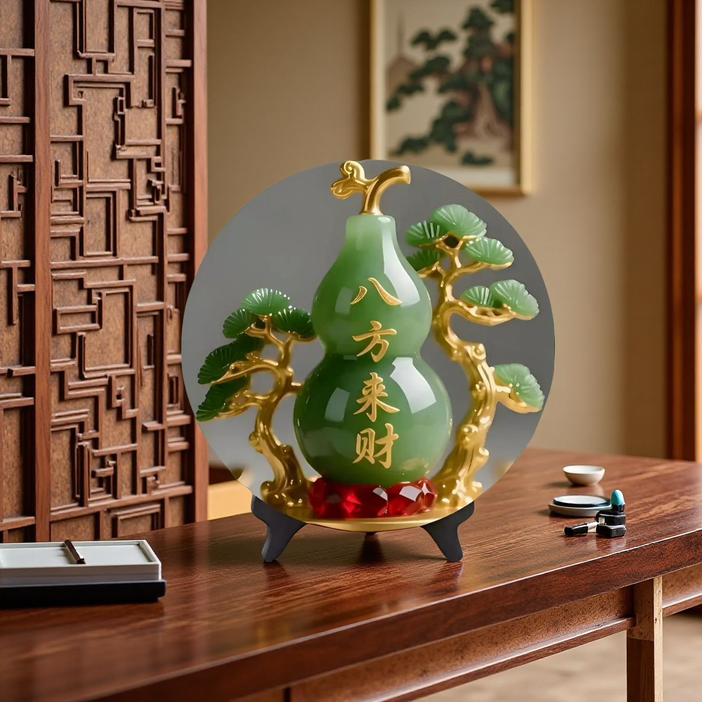 천연 옥 조롱박 장식품 현관 거실 데스크탑 장식 빈티지 - Vintage Collectible Christmas Ornaments 리뷰 및 가격