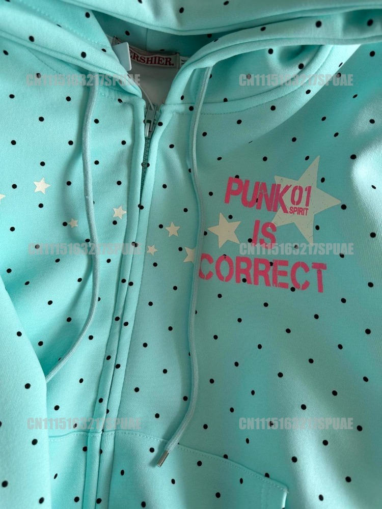 아메리칸 스타일 폴카 도트 스타 스웨트셔츠 새로운 봄  - Vintage Zip Hoodie 리뷰 및 가격