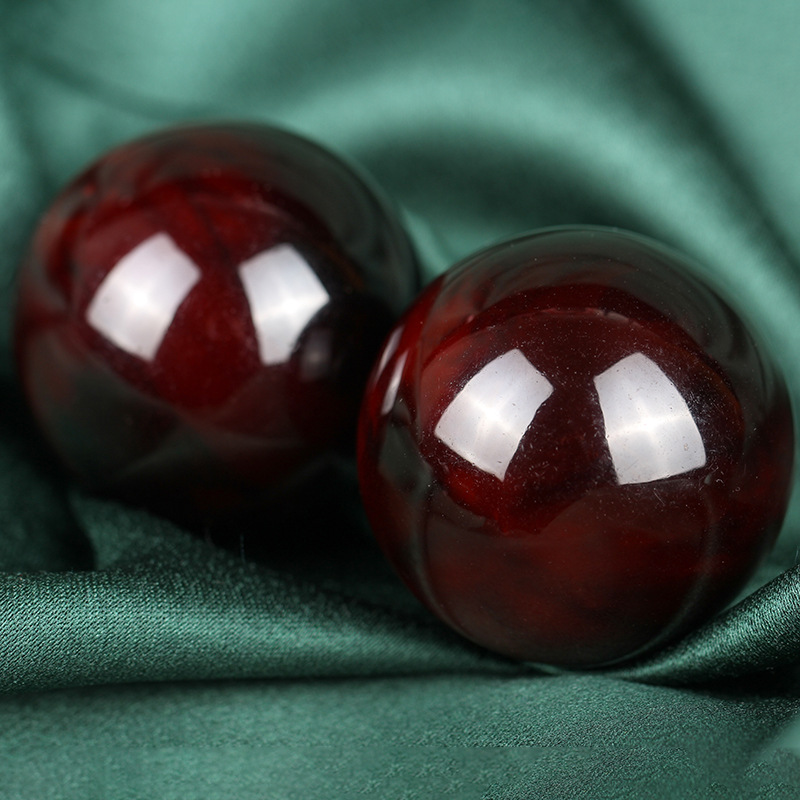 천연 붉은 야크 뿔 손 운동 공 50mm 한 쌍 장식품 - Vintage Collectible Christmas Ornaments 리뷰 및 가격