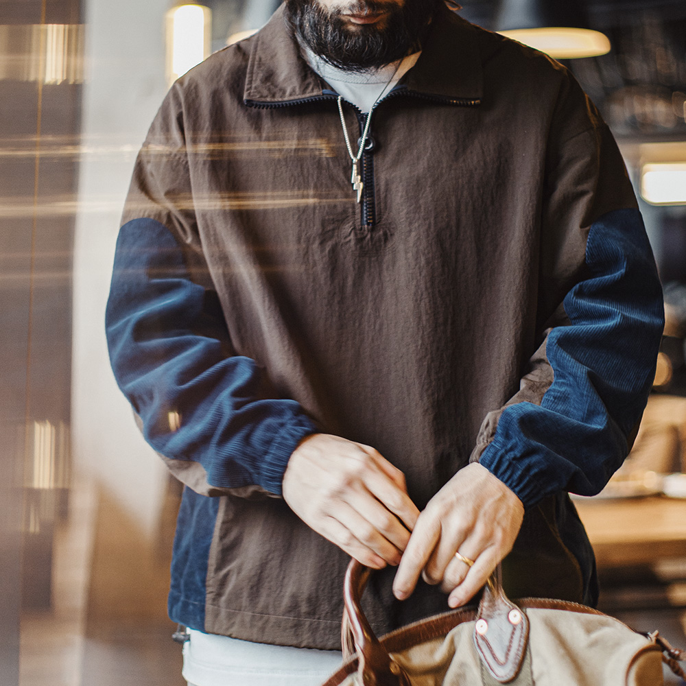 Maden 빈티지 코듀로이 컬러 블록 하프 지퍼 자켓  - Vintage Zip Hoodie 리뷰 및 가격