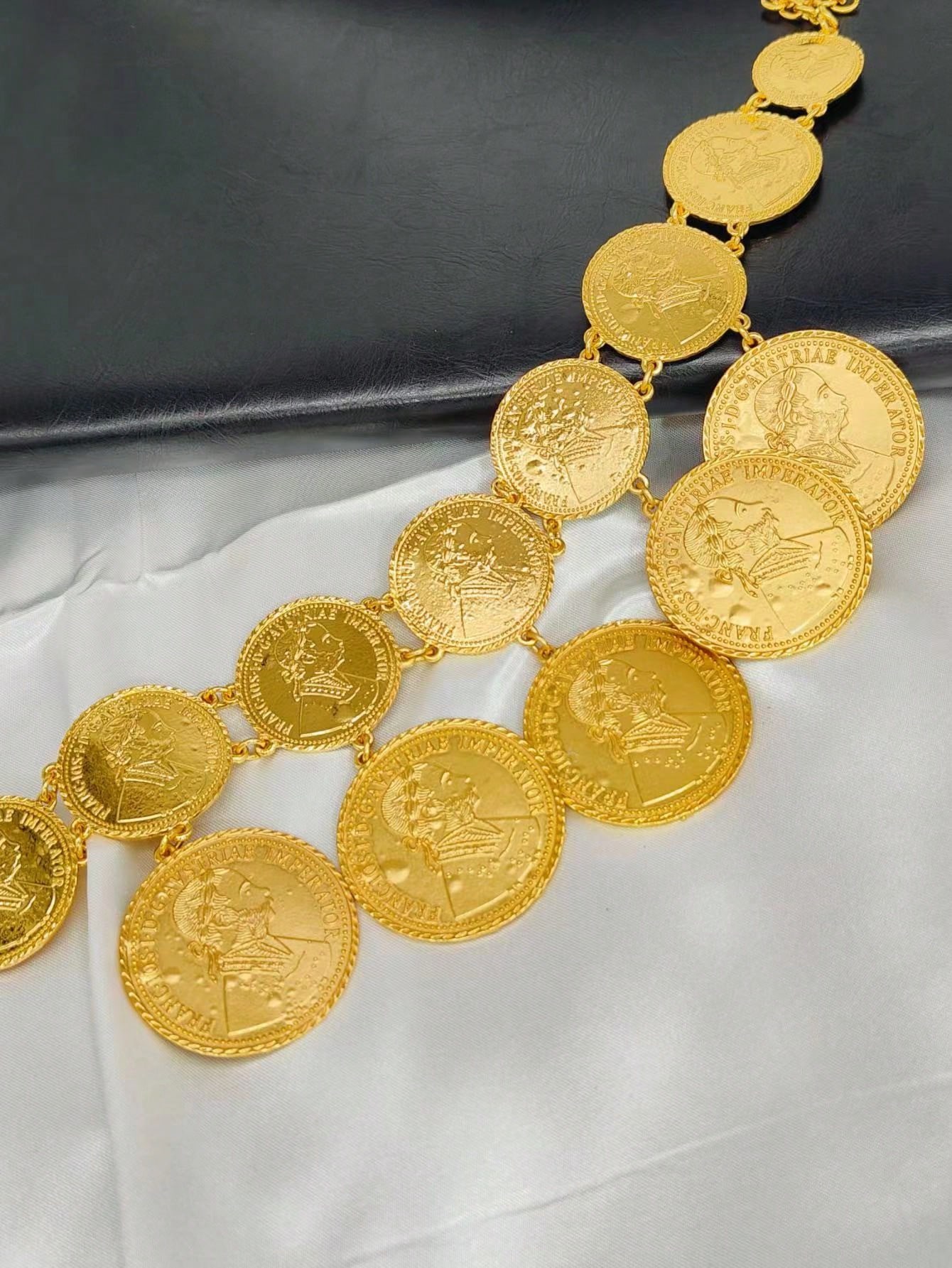 여성용 트렌디 나이지리아 두바이 골드 컬러 쥬얼리 세트 - Vintage Collectible Coins 리뷰 및 가격