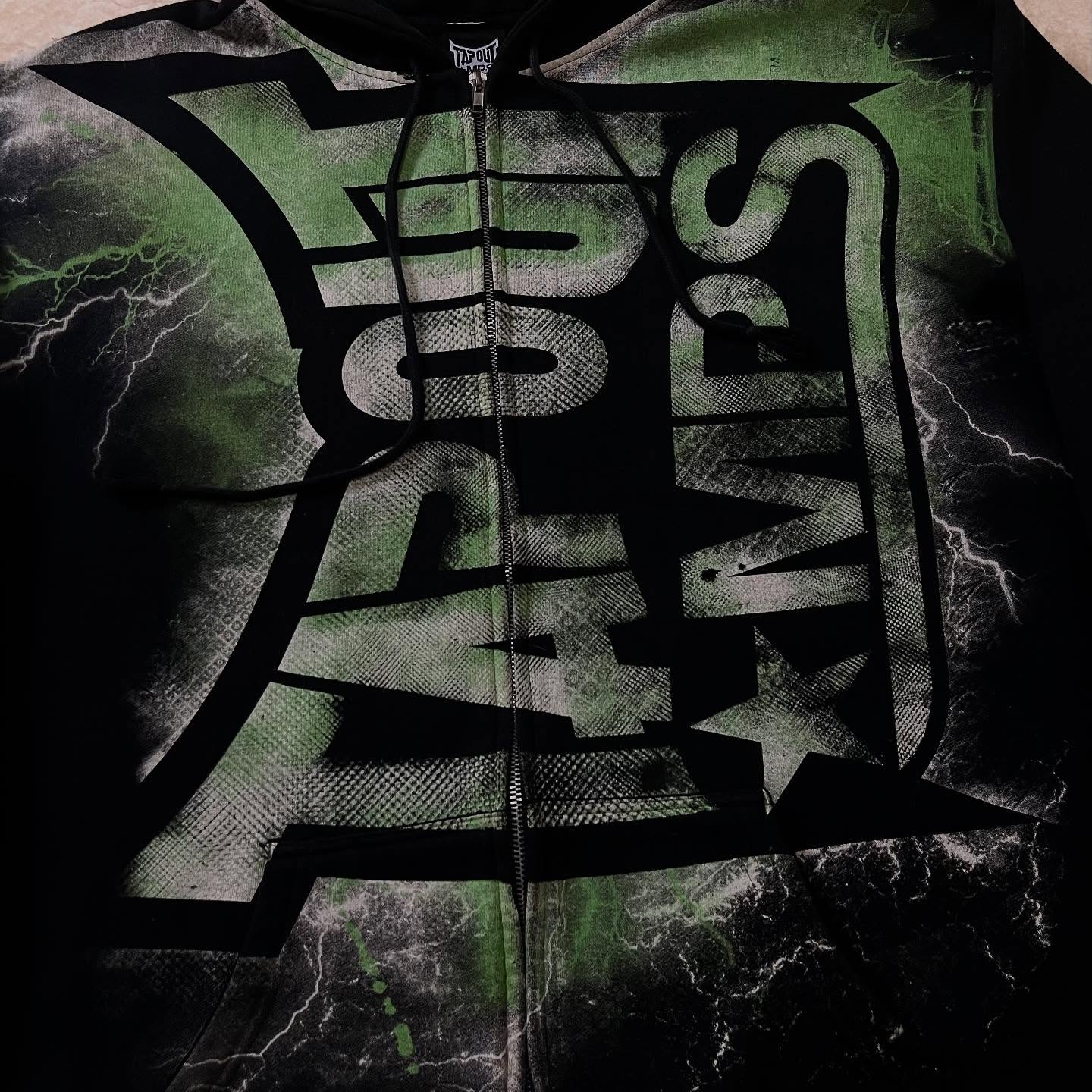 빈티지 그린 타포 아웃 프린트 지퍼 까마귀 Y2K 스웨 - Vintage Zip Hoodie 리뷰 및 가격