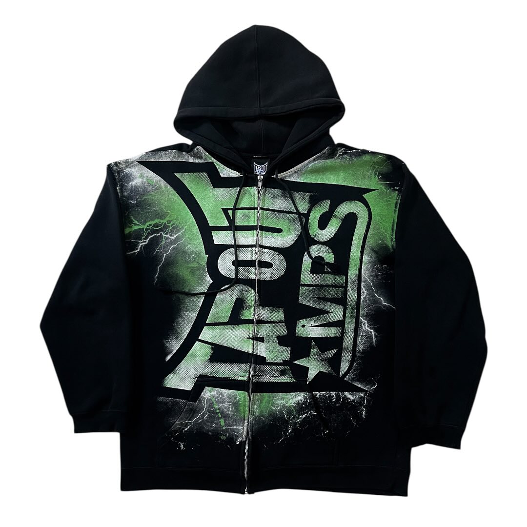 빈티지 그린 타포 아웃 프린트 지퍼 까마귀 Y2K 스웨 - Vintage Zip Hoodie 리뷰 및 가격