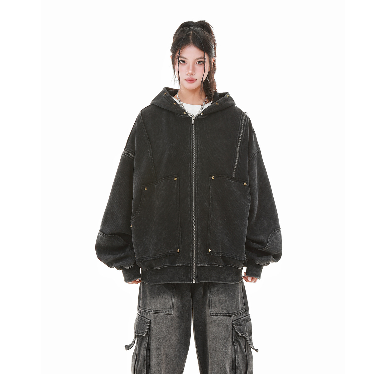 남성용 빈티지 후드 재킷, 2025 레트로 집업 그런지 - Vintage Zip Hoodie 리뷰 및 가격