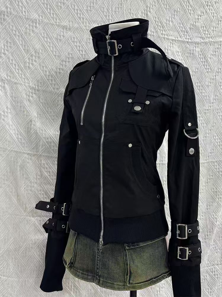 Y2K 고딕 블랙 슬림 더블 지퍼 후드티 여성용 Y2K - Vintage Zip Hoodie 리뷰 및 가격