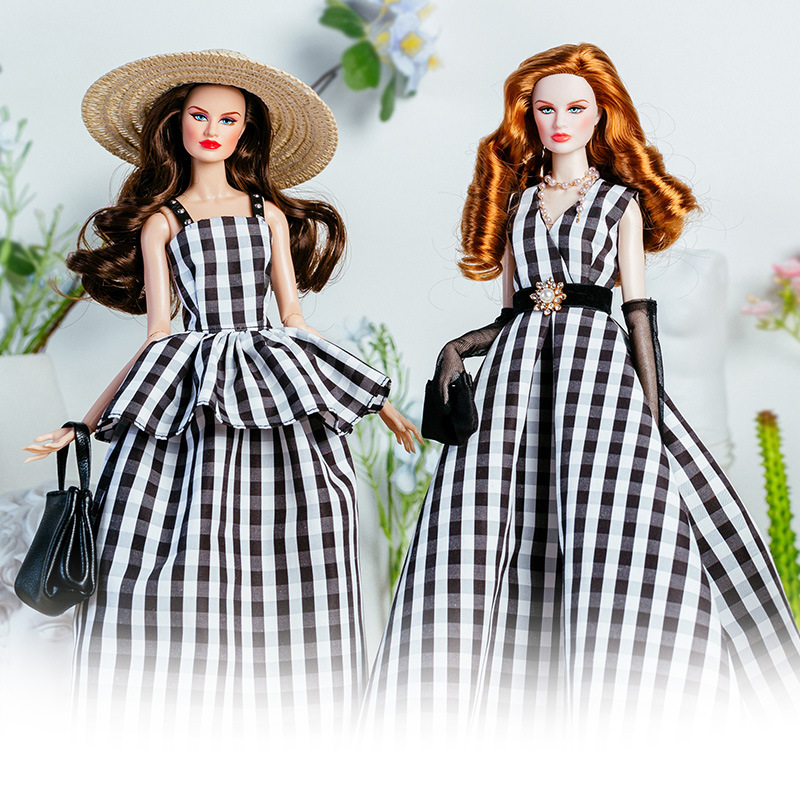 32cm 슈퍼 모델 인형 복장 유럽 패션 빈티지 흑백  - Vintage Collectible And Vintage Dolls 리뷰 및 가격