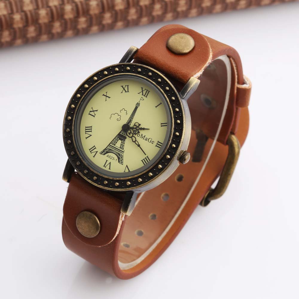 여성 시계 패션 빈티지 여성 시계 가죽 밴드 쿼츠 시계 - Vintage Watch Crystal 리뷰 및 가격