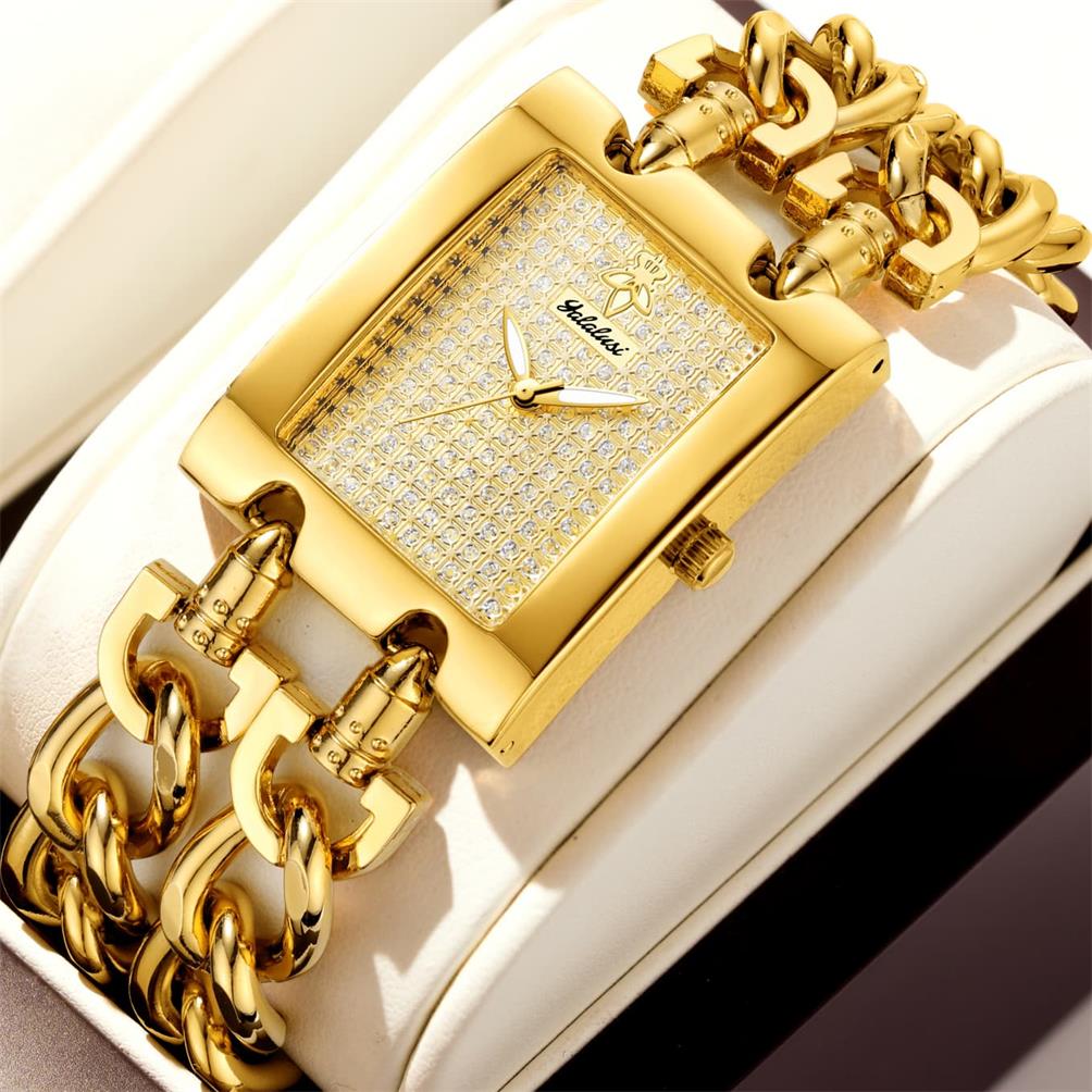 야라루시 청키 더블 U 링크 골드 스퀘어 여성용 시계  - Vintage Watch Crystal 리뷰 및 가격